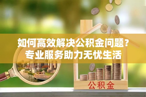 江陵如何高效解决公积金问题？专业服务助力无忧生活