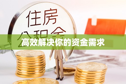 江陵高效解决你的资金需求