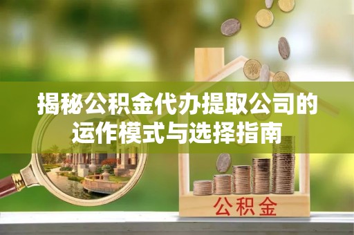 江陵揭秘公积金代办提取公司的运作模式与选择指南
