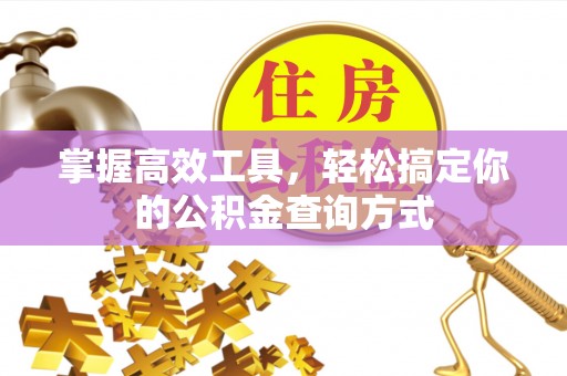 江陵掌握高效工具，轻松搞定你的公积金查询方式